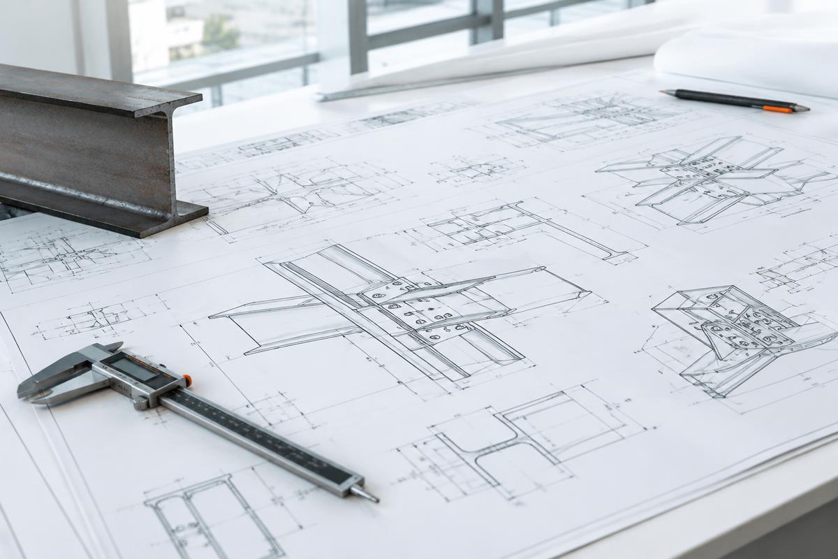 Structural steel drawings prepared for project coordination